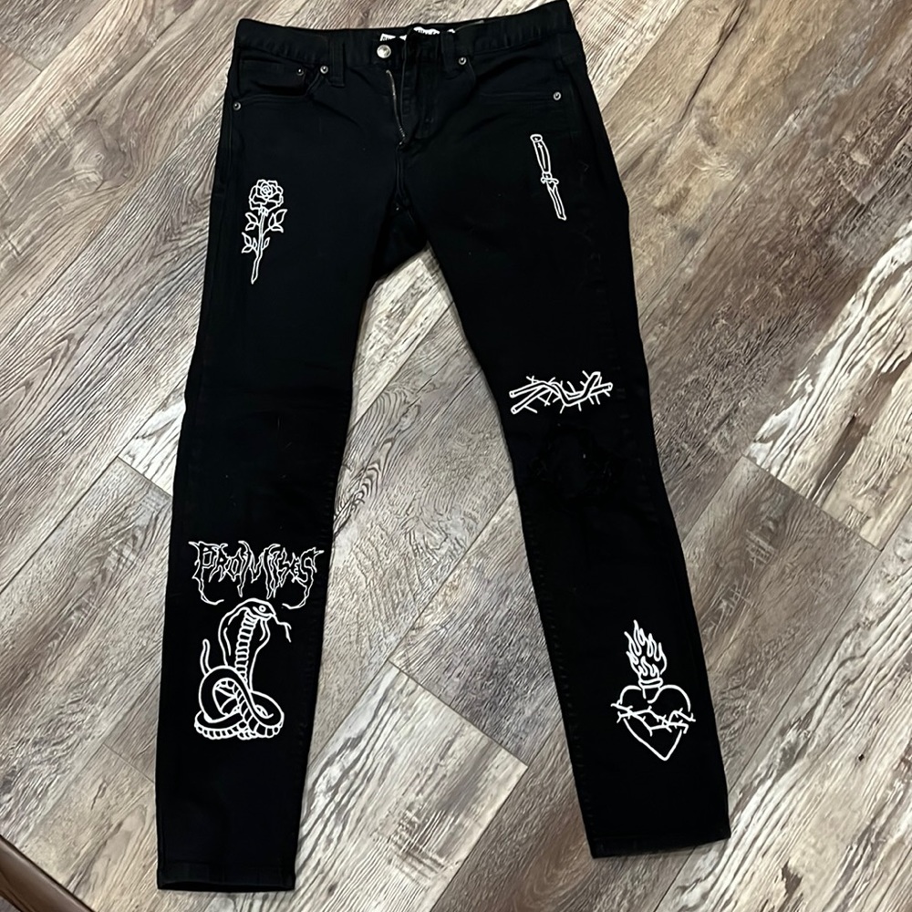 Broken promises “unfortunate denim jeans” black. Only worn a handful of times